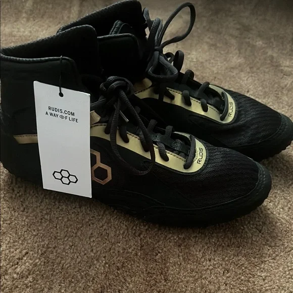 NWT Rudis Jordan Burroughs “All I See is Gold” wrestling shoes sz 10 - Picture 2 of 5